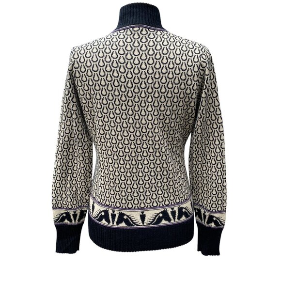 Kerrits Wool Blend Equestrian Sweater Jacquard Horse ¼ Zip Riding Countryside-M - Picture 8 of 13